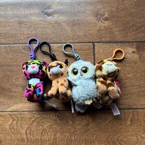 Beanie Boo Key Clip Bundle Dotty Buckwheat Owlette Peaches